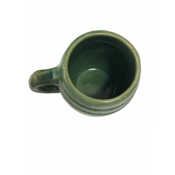 Vintage McCoy Green Pottery Barrel Mug - Picture 5 of 5